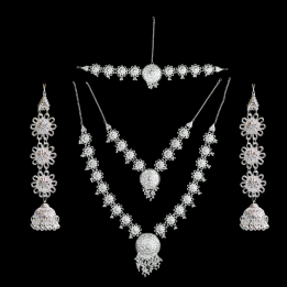 KASHMIRI SET FLOWER SILVER