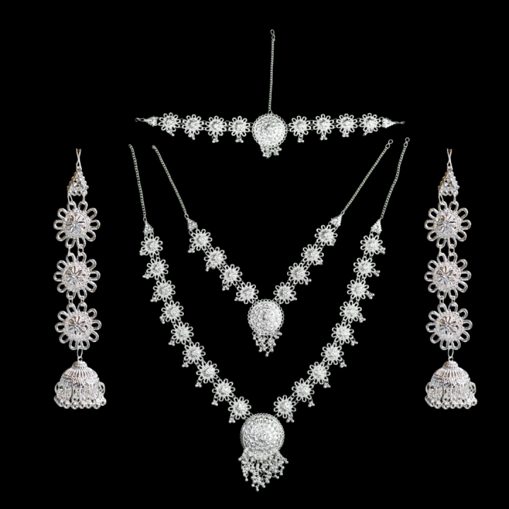 KASHMIRI SET FLOWER SILVER