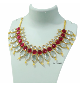 NECKLACE 272  PINK & SILVER