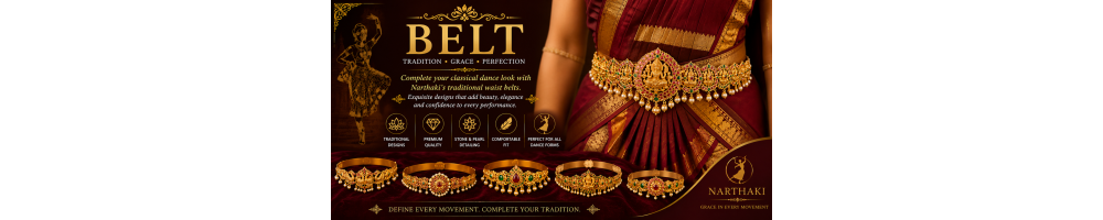 Complete your classical dance costume with Narthaki’s elegant